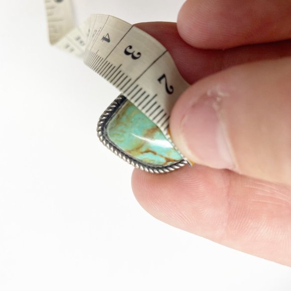 410 Vintage Navajo a silver turquoise ring - size 9